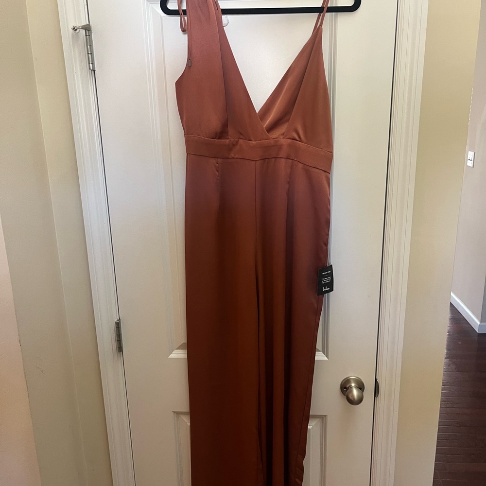 Lulu's Terracotta Sleeveless Jumpsuit